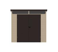 Abri de jardin en résine beige et marron 4,57 m² avec plancher - MINARO