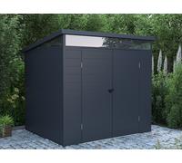 Abri de jardin en résine gris anthracite 4,57 m² avec plancher - MINARO