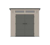 Abri de jardin en résine HDPE monopente beige et gris 6,5 m² avec plancher - épaisseur 22 mm - ANTEVA