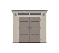 Abri de jardin en résine HDPE monopente beige effet bois 6,5 m² avec plancher - épaisseur 22 mm - ANTEVA