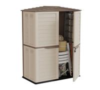 Abri de jardin Extérieur 2 portes Beige 151 x 83 x H200cm Cabanon de jardin avec plancher intégré INTEC