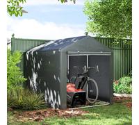 Outsunny Abri de jardin Tente stockage imperméable porte enroulable 160×218×172cm gris foncé