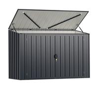 Abri de Jardin Extérieur en Métal 193 x 86 x 127 cm 1,9 m³ COSTWAY-Vérin à Gaz Hydraulique-Double Porte Verrouillable-Toit en Pente