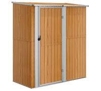 Abri de jardin - GAROSA - 180,5x97x209,5 cm - Acier galvanisé - Porte verrouillable - Aspect bois