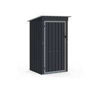 IDMarket Abri de jardin Acier galvanisé gris 100×95×160 cm Toit incliné 1 porte
