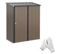 Abri de jardin hangar à outils acier galvanisé brun 161,5x94,5x196cm,avec toit en appentis,1,34 m2 métal Maison d'équipement