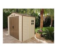 Abri de jardin ivoire et marron 4,13 m2 Premium PVC Woodstyle 8x6 DUWS86PR Duramax Marron G