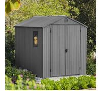 Abri de jardin KETER Darwin 68, Abri durable et résistant, en résine avec effet bois, Gris - 4,5 - 190x244x221 cm