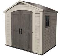 Abri de jardin KETER Factor 4.45, Abri résistant aux intempéries, Marron - 182 x 256.6 x 243 cm