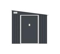 Vente-unique - Abri de Jardin métal adossé en Acier galvanisé Anthracite 5,49 m² - DAUSTIN