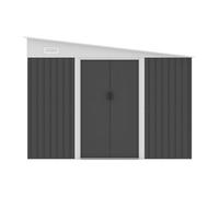 Abri de jardin métal adossé en acier galvanisé anthracite 9,76 m² - DAXTON