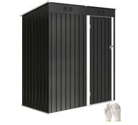Abri de jardin métal - armoire de jardin adossable - Outsunny - 2 grilles d'aération toit incliné - 163x90x179cm - gris anthracite