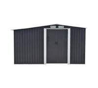 Abri de jardin métal avec abri bûche en acier galvanisé gris 10 29 m² - LERY