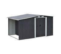Vente-unique - Abri de Jardin métal avec abri bûche en Acier galvanisé Gris 6,7 m² - LERY