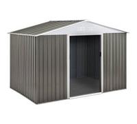 Habitat et Jardin - Abri de jardin métal Dallas - 5,29 m² - Acier galvanisé - Taupe/Blanc