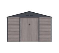 Abri de jardin métal en acier galvanisé effet bois gris 13 12 m² - ADELMO