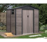 Abri de jardin métal en acier galvanisé effet bois gris 4,15 m² - ADELMO