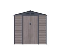 Vente-unique - Abri de Jardin métal en Acier galvanisé Effet Bois Gris 4,15 m² - ADELMO