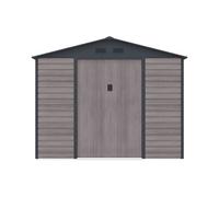 Vente-unique - Abri de Jardin métal en Acier galvanisé Effet Bois Gris 5,40 m² - ADELMO