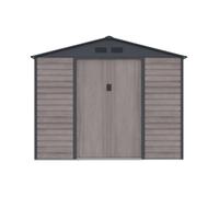 Abri de jardin métal en acier galvanisé effet bois gris 7,17 m² - ADELMO