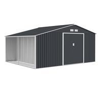 Abri de jardin metal Molde 3,4 x 3,2 m avec abri bois Store Boss anthracite