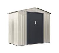 Habitat et Jardin – Abri de jardin métal Nebraska – 4,07 m² – Beige/Gris anthracite