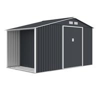Abri de jardin metal Skagen avec abri à bois 3.4 x 1.9 m Store Boss anthracite