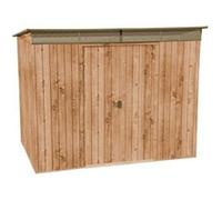 Abri de jardin métal SKYLIGHT - 4,84m² - kit ancrage - Imitation bois bois G