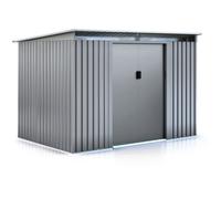 Habitat et Jardin – Abri de jardin métal Texas – Toit plat 4,72 m² – Gris