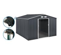 Abri De Jardin Métal - "Vegas" 12.98 M² Avec Gouttière - Gris Gris