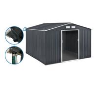 Abri De Jardin Métal - "Vegas" 12.98 M² Avec Gouttière - Gris Gris