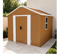 Abri de Jardin métallique 184x116cm - Cabanon extérieur avec fenêtre, Porte verrouillable, Rangement vélos et Outils, sans Fondation