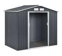 Habitat et Jardin – Abri de jardin métal Vegas – 5,29 m² (4,83 m² au sol) – Gris