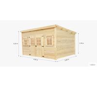 Abri de Jardin Monopente avec Grande Façade pour Rangement Extérieur 11 m² - Foresta LAVAN
