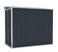 Abri De Jardin Mural 118x194x178 cm Acier Galvanise | Portes Double Ouverture, Toit En Pente, Poignee Avec Verrou, Range Outils Et Mobilier