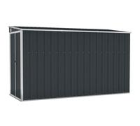 Abri de Jardin Mural Antracite 118 x 288 x 178 cm Acier Galvanise | Acier galvanisé robuste, portes battantes verrouillables, toit en pente auto-drainant, entretien réduit, rangement extérieur