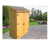 Abri de jardin mural en bois multiusages avec 3 étagères - 125x65x206cm