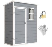 Abri de jardin - Outsunny - 1,14 m² cabane outils porte verrouillable aération fenêtre - PP - 151x92x193cm - gris