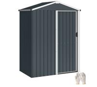 Abri de jardin - Outsunny - 1,2 m² - porte coulissante verrouillable et gants - acier galvanisé - 136 x 87 x 179 cm - gris foncé