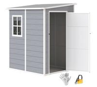 Abri de jardin - Outsunny - 1,54 m² cabane outils porte verrouillable aération fenêtre - alu PP - 122x149x192cm - gris