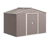 Abri de jardin - Outsunny - 5,4m² - kit de fondation, porte coulissante, 4 aérations - 277x195x192cm - gris clair