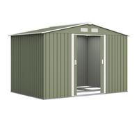 Abri de jardin - Outsunny - 5,4m² - kit de fondation, porte coulissante verrouillables 4 aérations - 277x195x192cm - vert clair