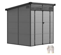 Abri de jardin - Outsunny - avec fenêtres, 2 évents et double porte verrouillable - polypropylène - 190 x 191 x 215 cm - gris