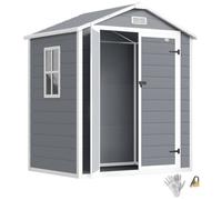 Abri de jardin - Outsunny - cabanon en résine PP 2,12 m² 2 portes fenêtre aération - PP - gris