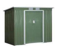 Abri de jardin Outsunny Fondation incluse 2 portes coulissantes verrouillables 213L x 130l x 173H cm tôle d'acier vert Vert G