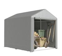 Abri de jardin - Outsunny - porte enroulable fermeture éclair - pour vélo, moto, bois, outils - 160 x 218 x 172 cm - gris clair