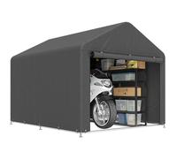 Abri de jardin - Outsunny - porte enroulable fermeture éclair - pour vélo, moto, bois, outils - 200 x 238 x 183 cm - gris foncé
