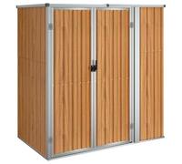 Abri de jardin pour outils en acier galvanisé, marron, 161 x 89 x 161 cm | Structure stable, toit incliné, poignée pour un accès facile, pour outils à longue tige, entretien facile