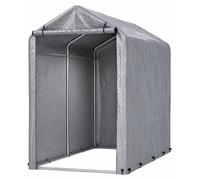 Abri de jardin pour vélos - Garage extérieur pour vélos - 100 x 187 x 160 cm - Matériau PE résistant aux intempéries - Structure métallique renforcée - Protection contre les UV et la pluie - Gris