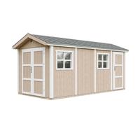 Abri de Jardin Qualité Premium 11,47 m² - H252x250x530 cm - Construction de Panneaux LP Smartside - avec Un Sol et des bardeaux bitumineuxs - Timbela M915C-TERRA Brown